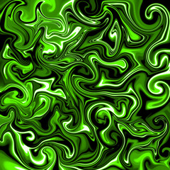 Green Swirl Abstract Art