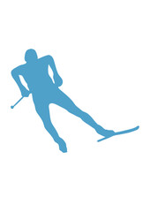 ski de fond combine nordique silhouette