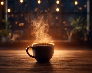 coffee & steam loop with cinematic composition