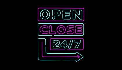 Open Close Neon Sign