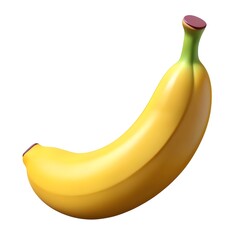 Single ripe yellow banana isolated on a white background