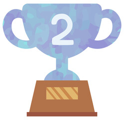 2位 トロフィーのイラスト ベクター素材
