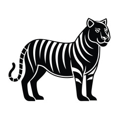 Fototapeta premium Stylized Black Tiger Illustration for Wildlife Enthusiasts