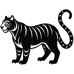 Obraz premium Tiger Silhouette Vector Illustration
