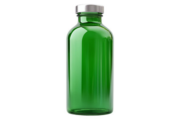 Reusable Glass Bottle with Metallic Lid – Transparent Background