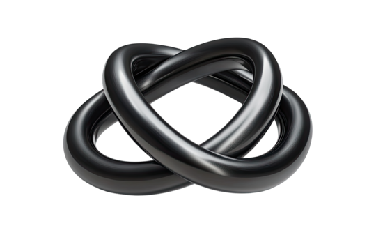 Intertwined, dark, metallic rings