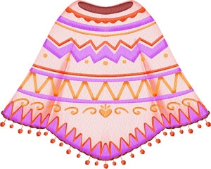 watercolor mexican clothes
