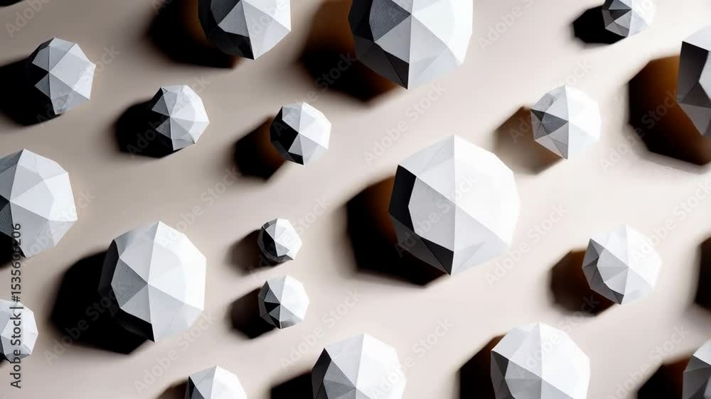 Poster geometric paper shapes, modern 3d background with triangular facets and shadows, polygonal low poly 