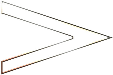 Silver metallic arrow in a custom shape