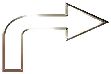 Obraz premium Silver metallic arrow in a custom shape