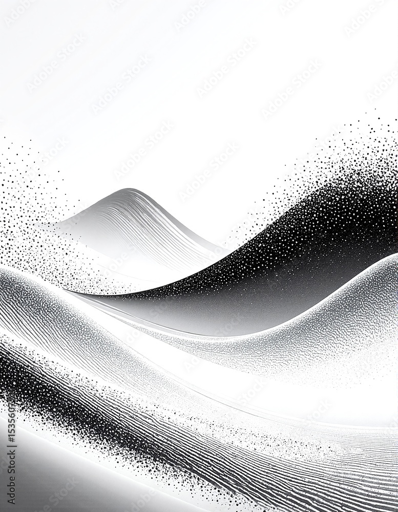 Poster a striking abstract background featuring a dynamic interplay of white and black hues, adorned with s