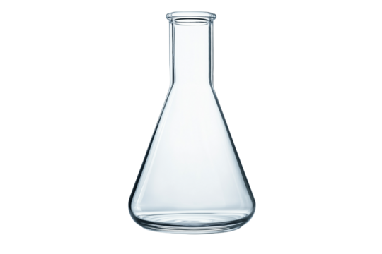 Laboratory test glass container on a transparent background - Powered by Adobe