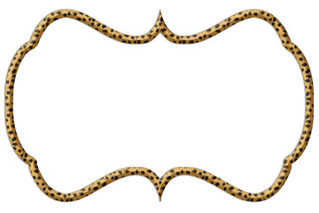 Decorative frame without background leopard fur