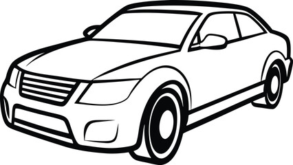 A sleek, luxurious black sports car vector illustration showcases a fast, powerful, and expensive automobile design