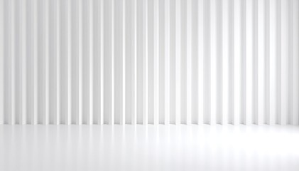 Fototapeta premium A pristine white wallpaper adorned with elegant vertical stripes, creating a fresh and airy ambiance, perfect for modern interiors and stylish decor.