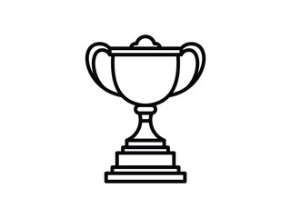Elegant Trophy Outline for Winner Certificate Design