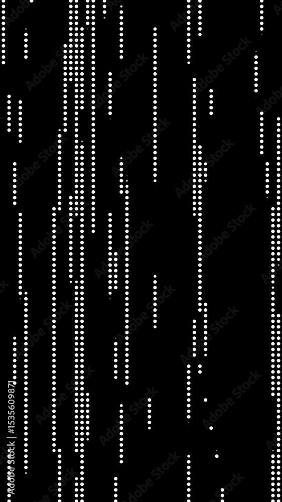 Poster wavy abstract white halftone dotted lines pattern seamless animation on a dark background. loop moti