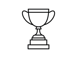 Minimalist Black Trophy Outline for Sports Awards