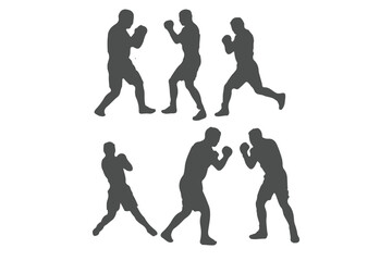 Fighting Stick Figures Icon on Black and White Vector Backgrounds
