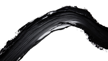 Black and white paint stroke, flowing arc