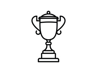 Vector Outline of Sports Trophy Cup