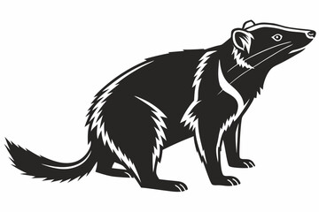 tasmanian devil sihouette black vector 