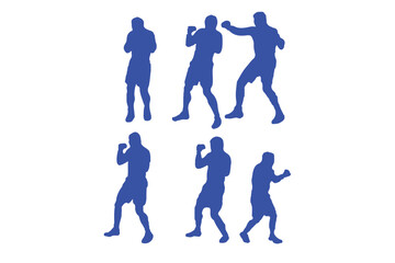 Fighting Stick Figures Icon on Black and White Vector Backgrounds
