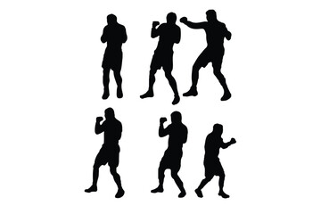 Fighting Stick Figures Icon on Black and White Vector Backgrounds
