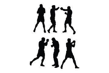 Fighting Stick Figures Icon on Black and White Vector Backgrounds
