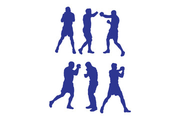 Fighting Stick Figures Icon on Black and White Vector Backgrounds
