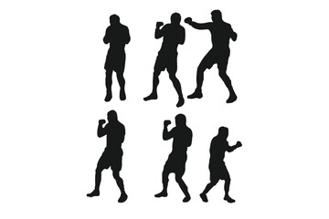 Fighting Stick Figures Icon on Black and White Vector Backgrounds
