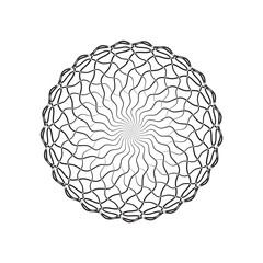 Symmetrical Abstract Mandala with Floral and Wave Elements