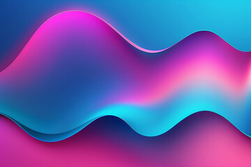 Abstract wave shapes in a gradient of blue pink and purple colors for backgrounds