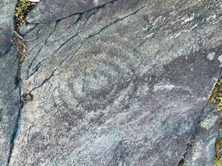 Spiral rock carving
