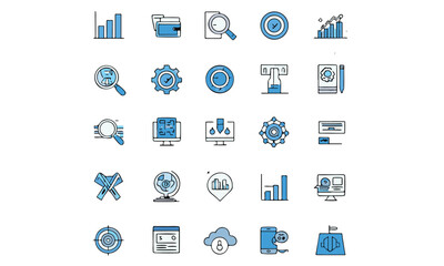 Data analytics thin line icon 