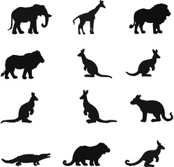 animals silhouettes vector