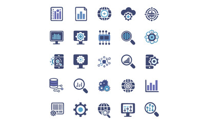 Data analytics thin line icon 