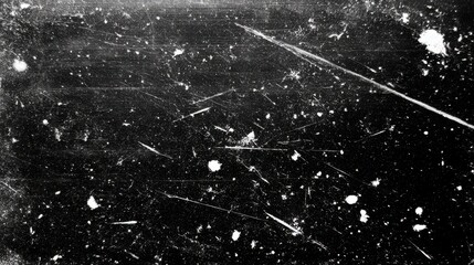 Premium image of dust scratches overlay. Old film texture. Black aged screen with white dirt effect for photo editor. , isolated on white background, , copy space, copy space.