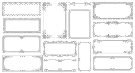 Elegant Collection of Ornamental Frames and Borders Vector Graphics
