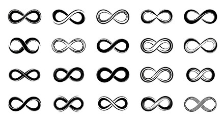 Collection of Infinity Symbols Vector Graphics for Design Projects