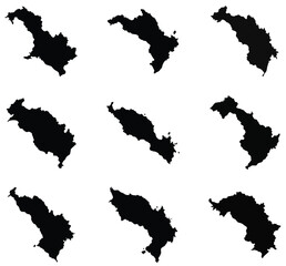 Obraz premium Micronesia map black silhouette vector style with white background