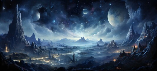 Galaxy Version of dwarf world,ai generative