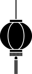 Simple shape Chinese style round lantern silhouette Icon Isolated. 
Asian Lunar Year, New Year, Lantern Festival, Mid-Autumn Festival, Zhongyuan Festival decoration black silhouette vector.
