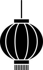 Simple shape Chinese style round lantern silhouette Icon Isolated. 
Asian Lunar Year, New Year, Lantern Festival, Mid-Autumn Festival, Zhongyuan Festival decoration black silhouette vector.
