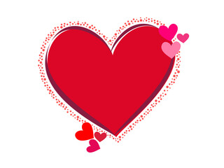 Hearts together on white background