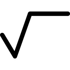Square root symbol outline icon vector
