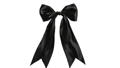 Large black satin bow