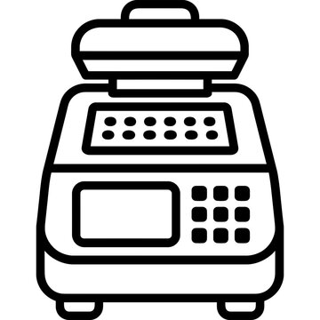 Pcr thermal cycler outline icon vector