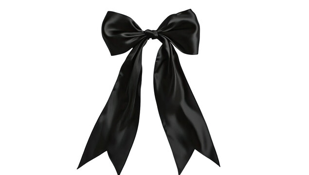 Large black satin bow