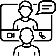 Conversation practice outline icon vector